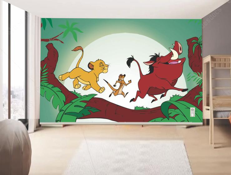 Imagem de Papel de Parede Infantil  Timão e Pumba (folha med. 90x300 cm)