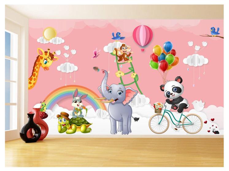 Imagem de Papel De Parede Infantil Zoo Safari Leão Baby 3,5M s354