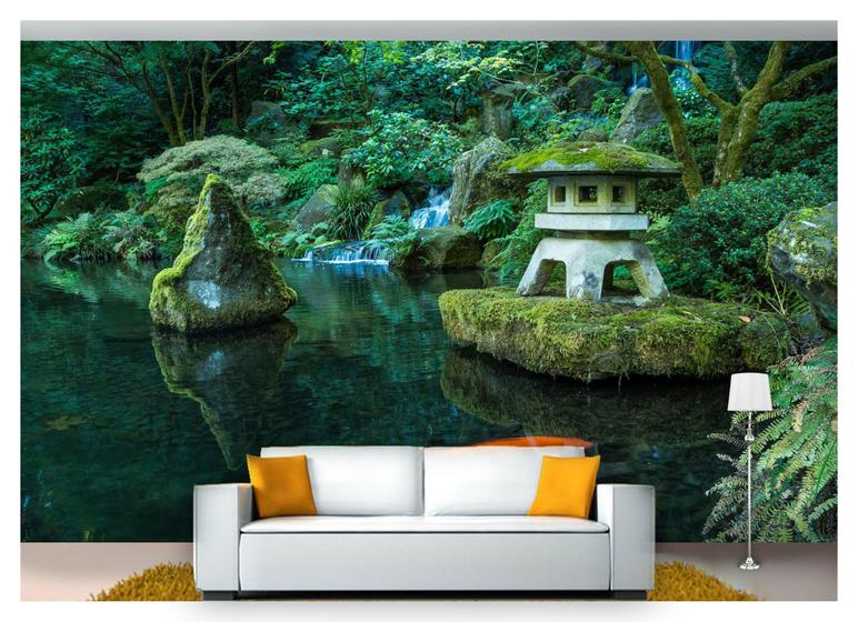 Imagem de Papel De Parede Jardim Japonês Árvore 3D Jjp08