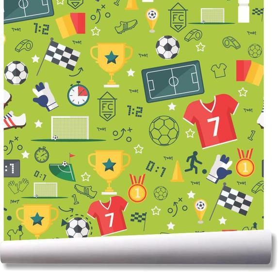Imagem de Papel De Parede Jogo Bola Infantil Futebol Kit 02 Rolos A160