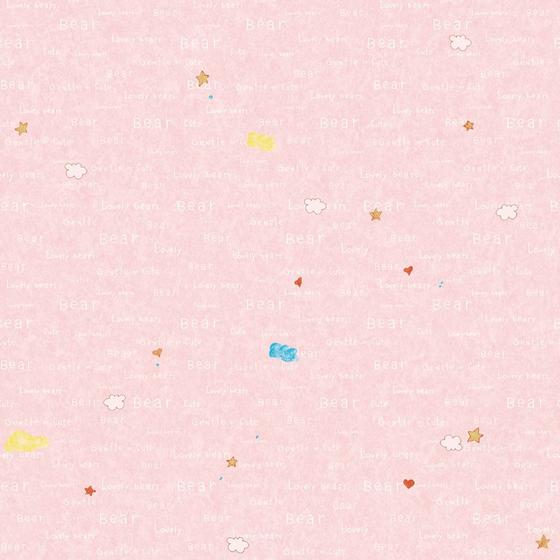 Imagem de Papel de parede kantai hello kids - nuvens e estrelas rosa