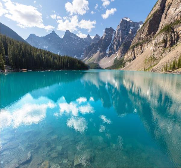 Imagem de Papel De Parede Lago Montanhas Floresta Paisagem GG313