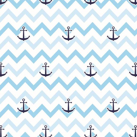 Imagem de Papel De Parede Lavável Chevron Triangulares Com Âncoras 9M
