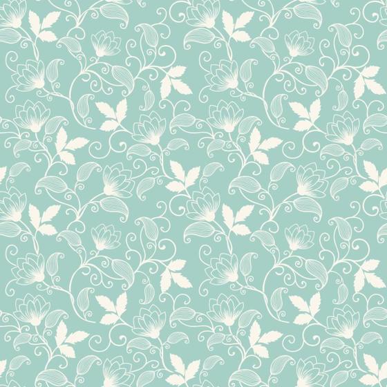 Imagem de Papel De Parede Lavável Flores Brancas Com Fundo Verde 6M