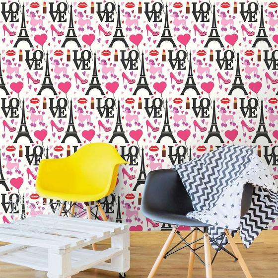 Papel de Parede Love Paris Menor preço em Papel de Parede Love Paris