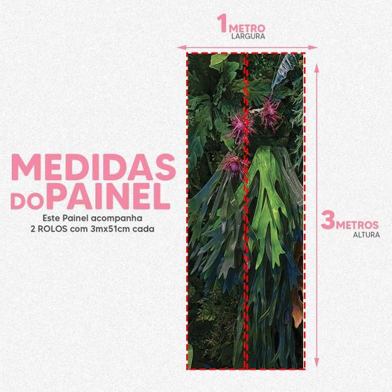 Imagem de Papel De Parede Painel 3D Folhas Flores Colorida 1M