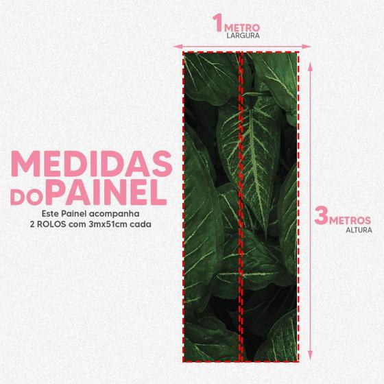 Imagem de Papel De Parede Painel 3D Folhas Ornamentais Verde 1M