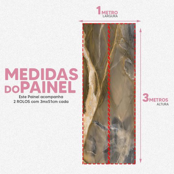 Imagem de Papel De Parede Painel 3D Mármore Abstrato Vinilico 1M