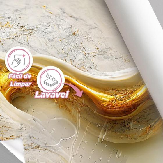 Imagem de Papel De Parede Painel 3D Mármore Calacata Branco Ouro 3M