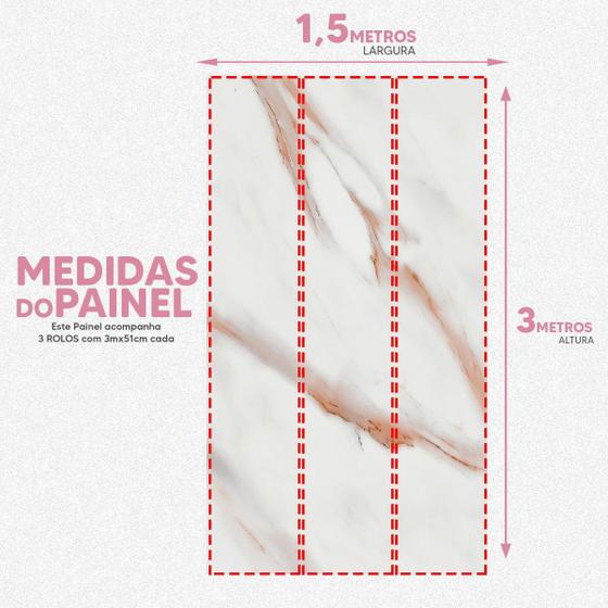 Imagem de Papel De Parede Painel 3D Mármore Calacata Vinílico 1,5M