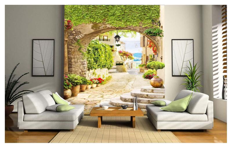 Imagem de Papel De Parede Paisagem Digital Vilarejo Arco Dav54