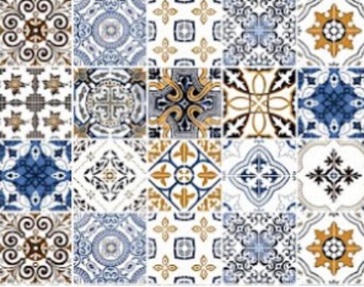 Imagem de Papel de Parede Para Banheiro Cozinha Azulejo Português AZ06 3METROSX57CM