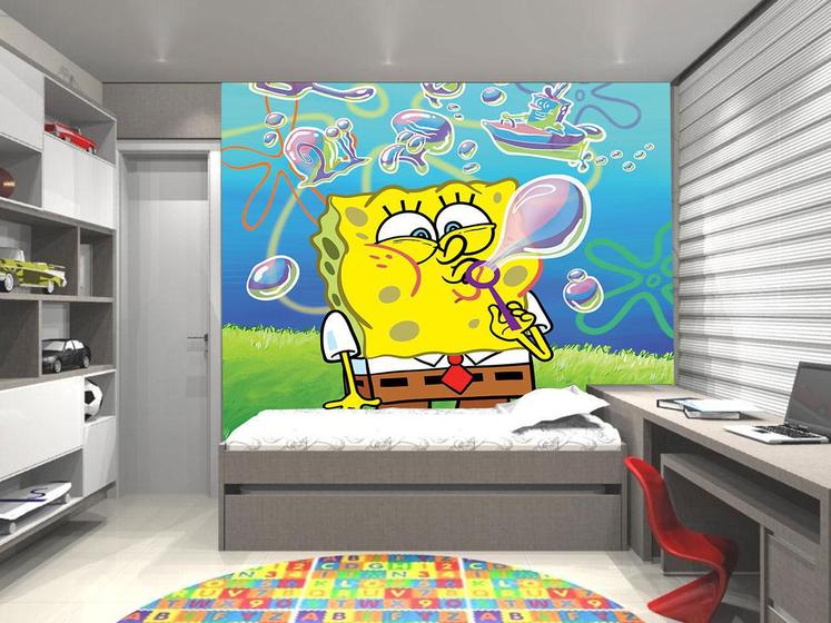 Papel De Parede Para Quarto De Bebe Menino Bob Esponja 0013 - Paredes ...