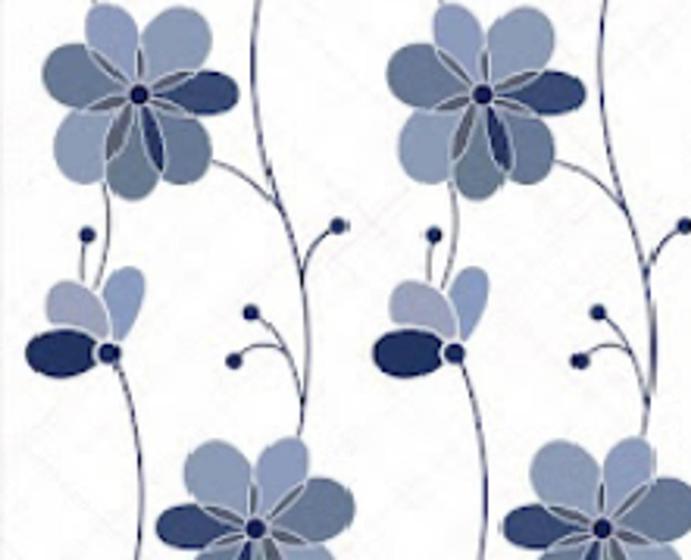 Imagem de Papel De Parede Para Sala Quarto Floral Flores Azul Em 3d Adesivo Lavável FL101