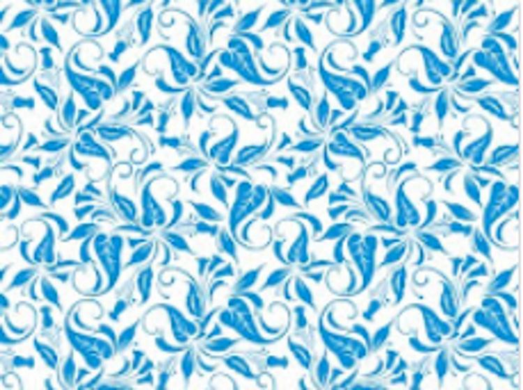 Imagem de Papel De Parede Para Sala Quarto Floral Flores Azul Em 3d Adesivo Lavável FL79