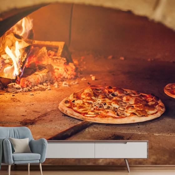 Imagem de Papel de Parede Pizza Forno Cozinha Pizzaria Sala Adesivo - 200pcm