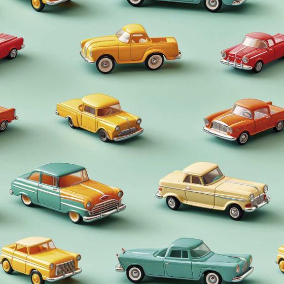 Imagem de Papel De Parede Quarto Menino Carros Verdes Infantil 18M