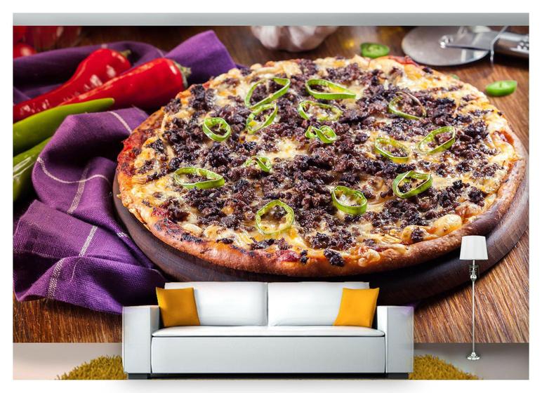 Imagem de Papel De Parede Rodízio Pizza Gourmet 3D Al136