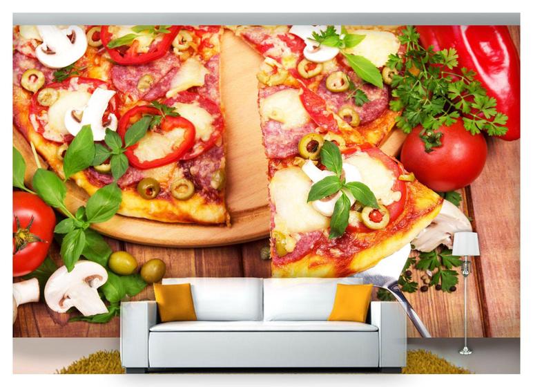 Imagem de Papel De Parede Rodízio Pizza Gourmet 3D Al185