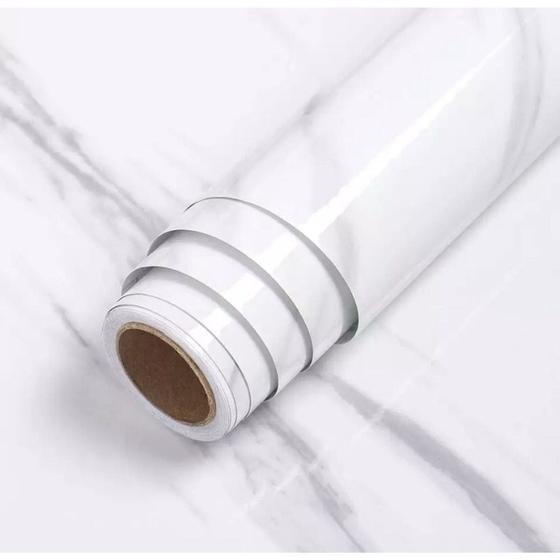 Papel de Parede Rolo 10 Metros Autoadesivo Mármore para cozinha quarto Brilhante Lavável - EN Imagem de Papel de Parede Rolo 10 Metros Autoadesivo Mármore para cozinha quarto Brilhante Lavável