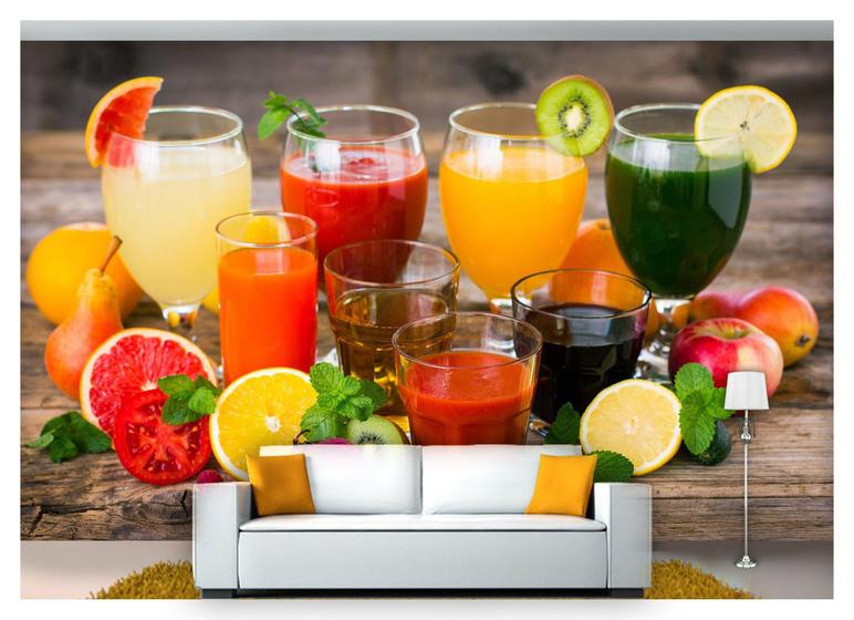 Imagem de Papel De Parede Suco Frutas Smoothies Polpa 3D Al175