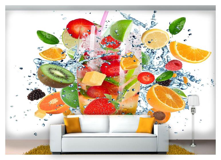 Imagem de Papel De Parede Suco Frutas Smoothies Polpa 3D Al206