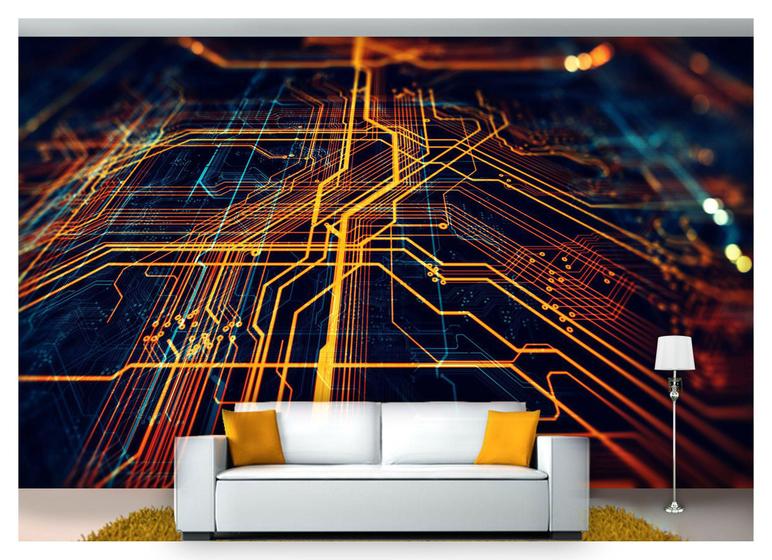 Imagem de Papel De Parede Tecnologia Finanças Computação Tec08 3M²