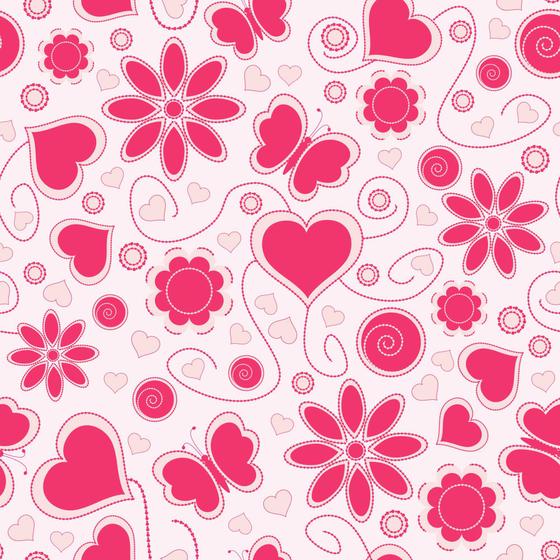 Imagem de Papel de Parede Vinílico Coração Borboleta Rosa Pink Menina Quarto 12m