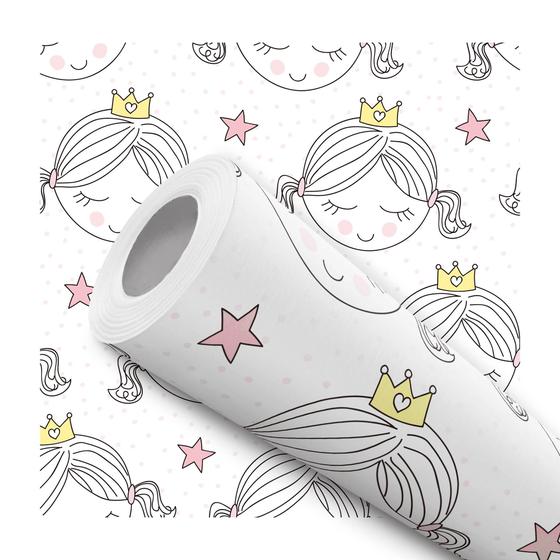 Imagem de Papel de Parede Vinílico Menina Princesa Infantil Quarto 10m