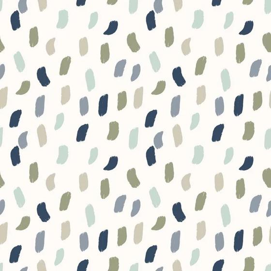 Imagem de Papel de Parede Vinílico Mini Pinceladas azul, menta e cinza 4415 53cmx10m - Bobinex