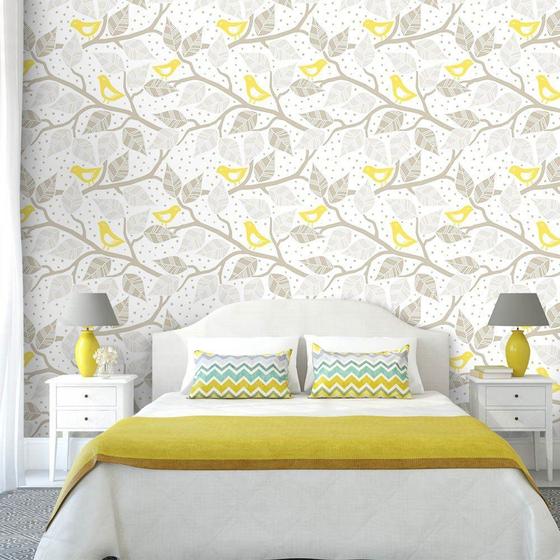 Imagem de Papel de Parede Yellow Birds