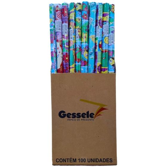 Imagem de Papel de Presente Infantil Sortido 100X60CM - Display com 100 Rolos