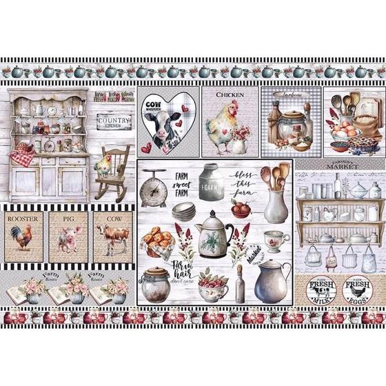 Imagem de Papel Decoupage My Farm Pd-1088 Kit 5 Un. 34,3X49 Litoarte