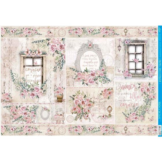 Imagem de Papel Decoupage Shabby Chic Pd-1067 34,3x49 Litoarte