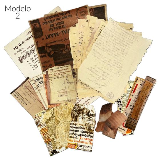 Imagem de Papel e Adesivos Scrapbook Vintage Journal 67 Peças