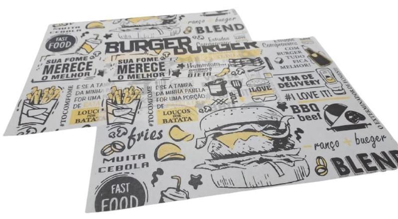 Imagem de Papel Embalar Hamburguer Barreira 38X40 Pct 500Fl Kit 4Un