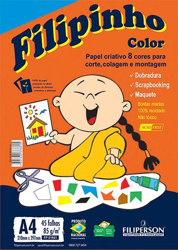 Imagem de Papel Filipinho Color A4 85gr 45fl 8 Cores Filiperson