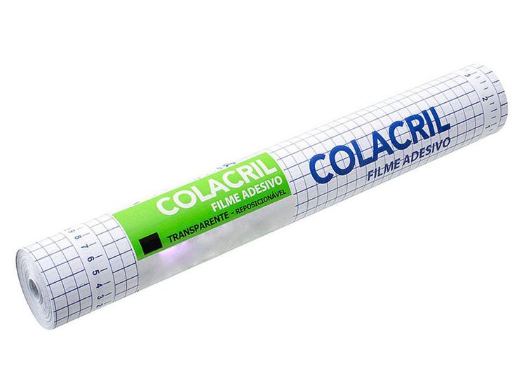 Papel Filme Adesivo, 45 cm x 2 m, 70 Micras, Colacril - Transparente ...