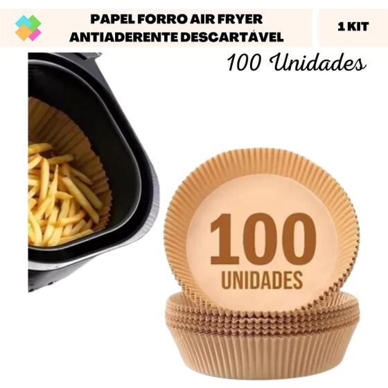 Imagem de Papel Forro Air Fryer Antiaderente Descartável (100 Und)