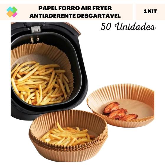 Imagem de Papel Forro Air Fryer Antiaderente Descartável (50 Und)