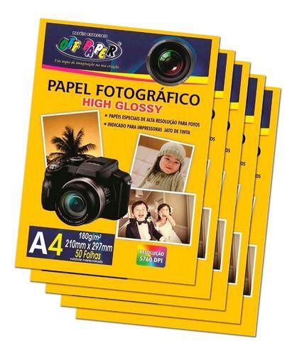 Imagem de Papel Foto Fotográfico High Glossy 180g A4 1000 Folhas