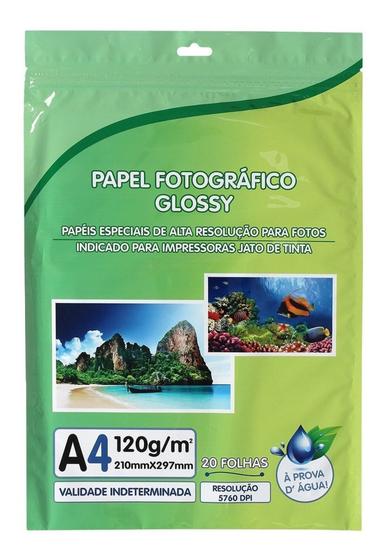 Imagem de Papel Fotográfico 120g Premium A4 Glossy 20 Folhas