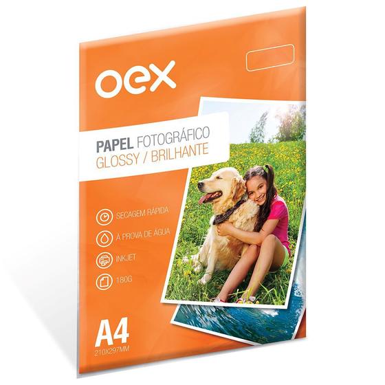 Imagem de Papel fotografico a4 180g 50 folhas 210x297mm oex pf50