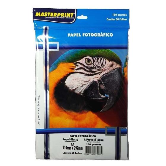 Papel Fotográfico A4 180g 50 Folhas - Masterprint Menor preço em Papel Fotográfico A4 180g 50 Folhas - Masterprint