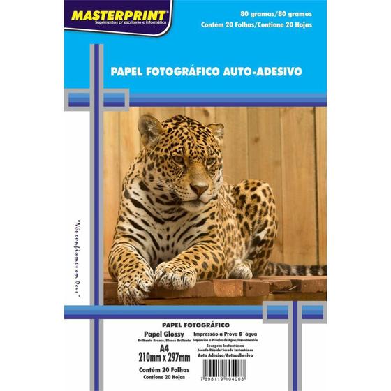Imagem de Papel Fotográfico Adesivo - 20 Folhas 80g A4 - Masterprint