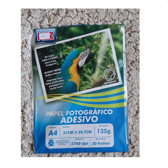 Imagem de Papel Fotográfico Adesivo Glossy 20 Folhas A4 135g