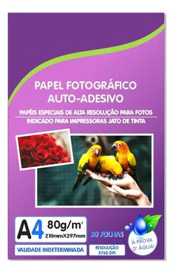 Imagem de Papel Fotográfico Adesivo Premium A4 Glossy 80g 100 Folhas