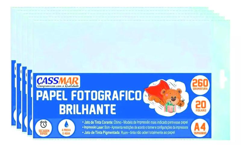 Imagem de Papel Fotográfico Brilhante A4  300 fls Cassmar  260g