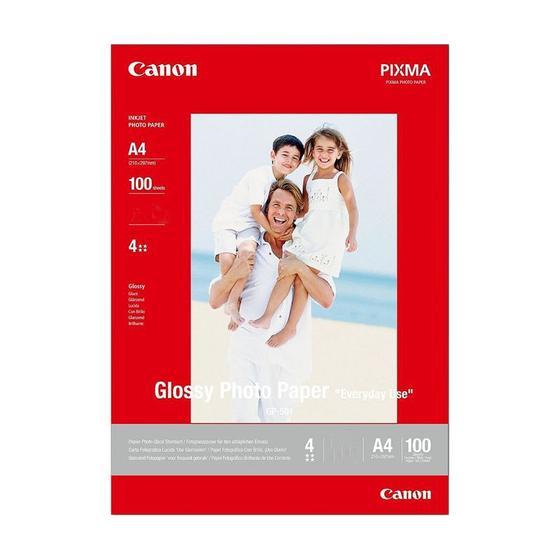 Papel Fotografico Canon Glossy Gp 501 A4 100 Folhas Papel Fotográfico