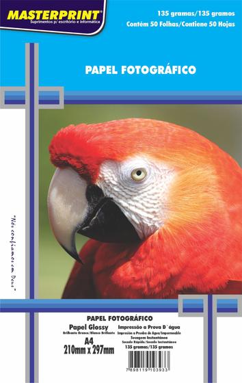 Papel Fotográfico Foto Brilhante A4 Glossy 135g, com 100 folhas , masterprint Menor preço em Papel Fotográfico Foto Brilhante A4 Glossy 135g, com 100 folhas , masterprint